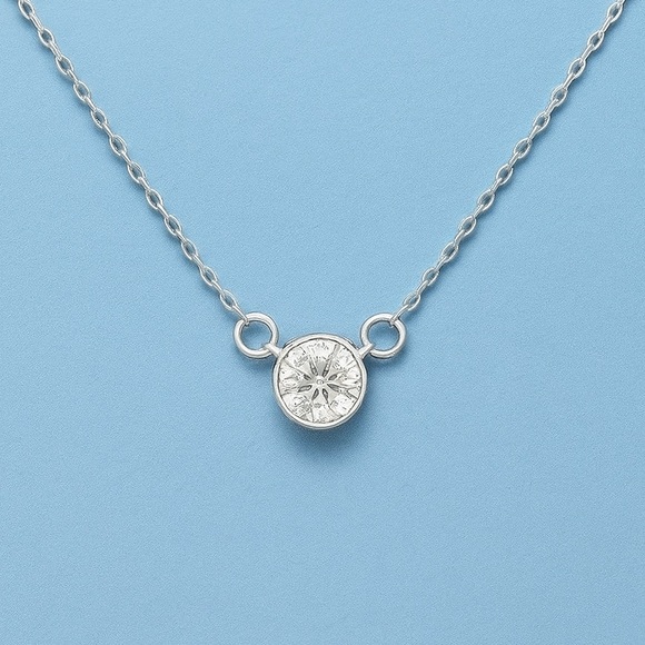 14K White Gold Diamond By The YardNecklace